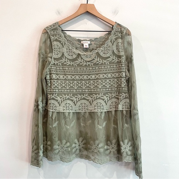 Sundance Long Sleeve Sheer Lace Top - Picture 2 of 12